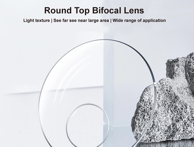 round top bifocal lens