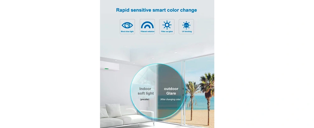 Advantages of Photogrey 1.56 Bifocal Flat Top HMC EMI Prescription Lens Photochromic Optical Lens Advantages of Photogrey 1.56 Bifocal Flat Top HMC EMI Prescription Lens Photochromic Optical Lens