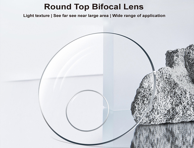 Specification of Spectacle Lenses 1.56 Blue Block UV410 Round Top Bifocal Optical Lens